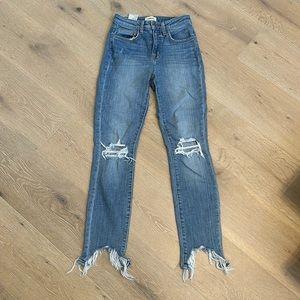 L'AGENCE
Distressed High-Rise Ankle-Crop Skinny Jeans